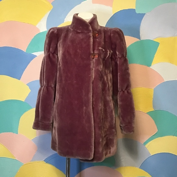 Vintage Sasson Borgazia Fur Coat Purple - Picture 1 of 8
